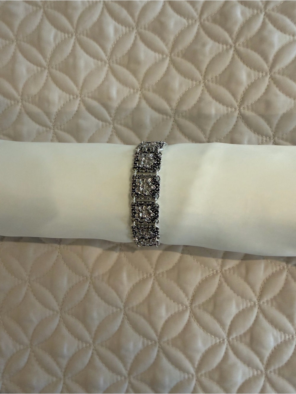 Crystal Silver-Tone Statement Bracelet